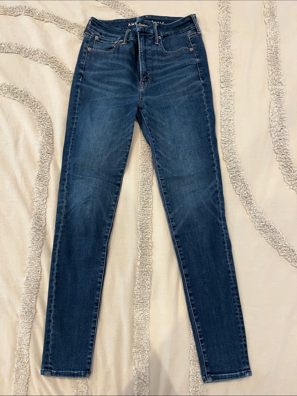 American Eagle Outfitters Dark Blue Super High Rise Jegging